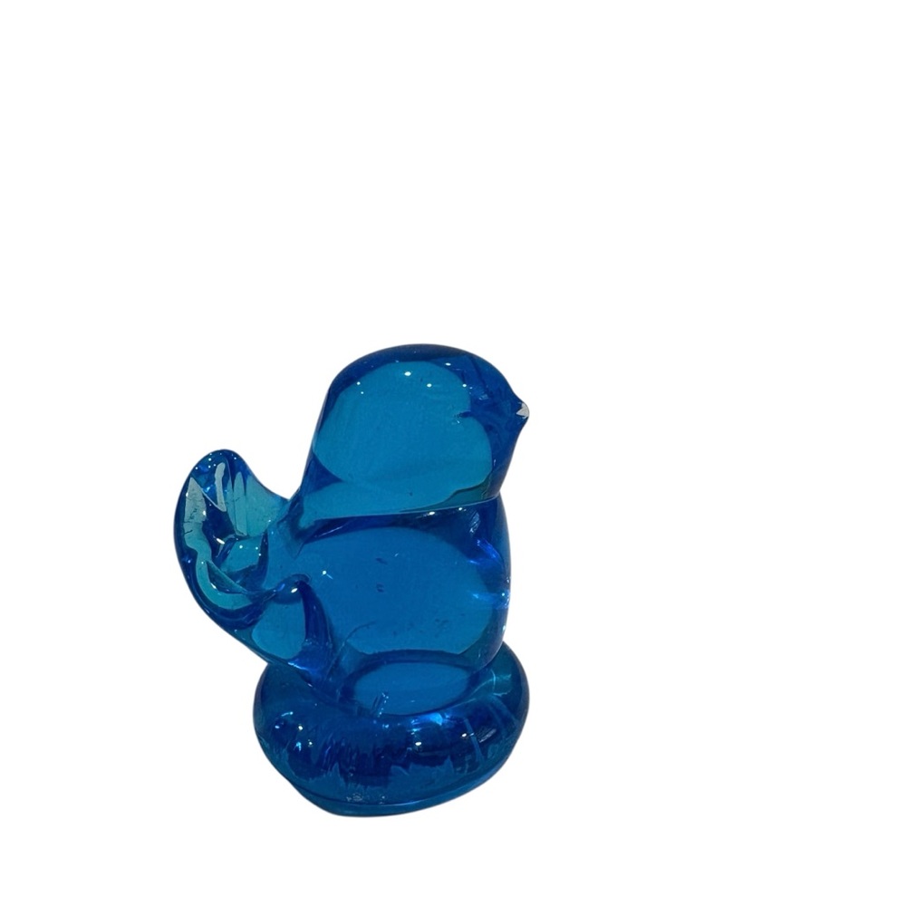 Bluebird of Happiness By Leo Ward 1993 Blue Glass Bird Figurine